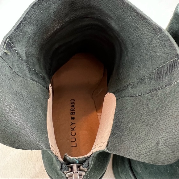 Lucky Brand Ravynn Suede Blocked Heel Ankle Booties Size 8.5M - Picture 10 of 16